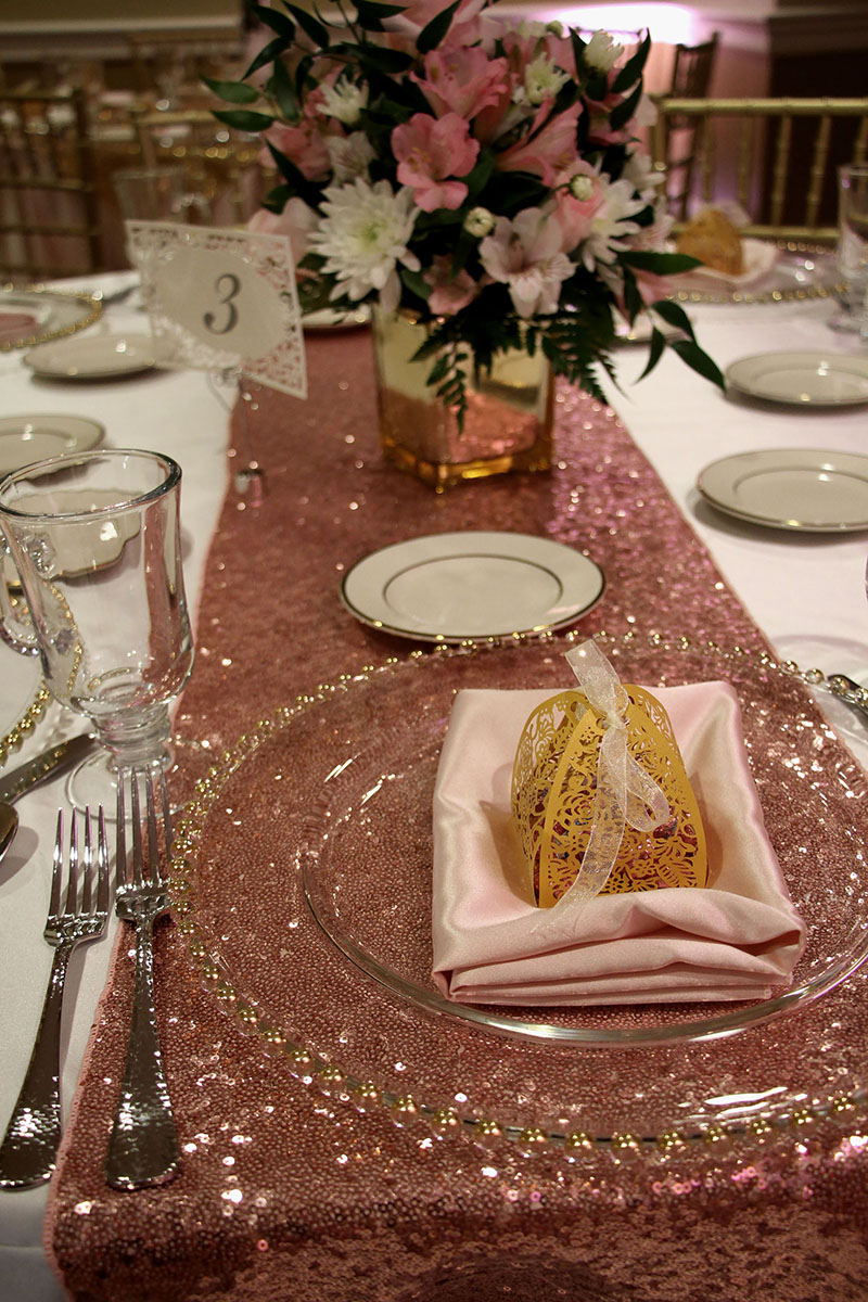 12"x120" Blush Omni Sequin Runner